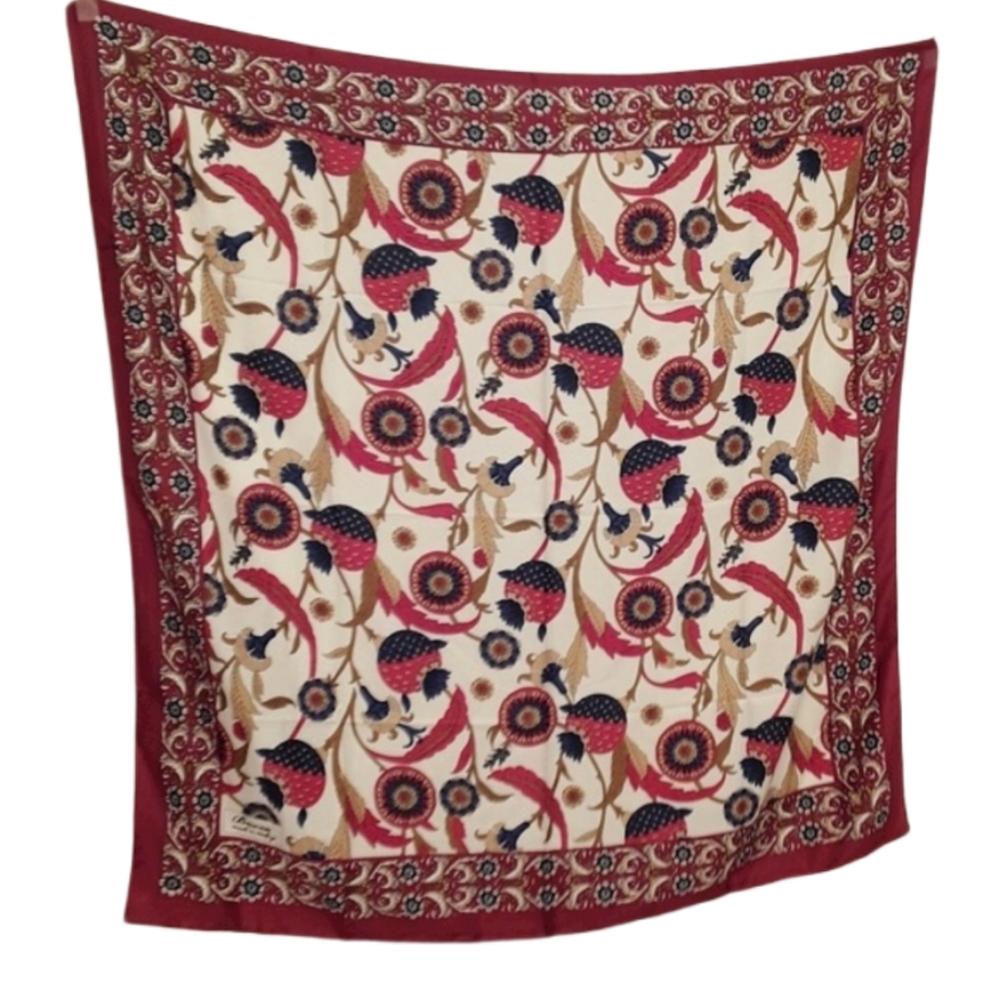 Bursa 100% Silk Art Wearable Art Printed Scarf EUC